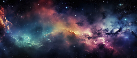 Wall Mural - Stary night cosmos. colorful space galaxy cloud nebula