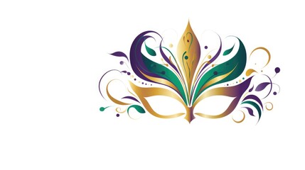 Wall Mural - A mardi gras mask on a white background. Mardi Gras decorative element.