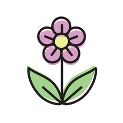 Canvas Print - Isolated colored flower sketch icon Vector