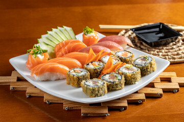 Canvas Print - sushi with salmon