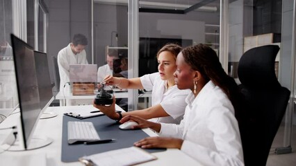 Wall Mural - Factory Engineers Doing Industrial Research