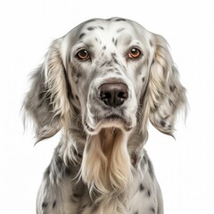 AI generated illustration of an English Setter isolated on white background