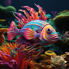 Wall Mural - Exotic fantasy fish