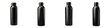 Black reusable thermo water bottle Hyperrealistic Highly Detailed Isolated On Transparent Background Png File