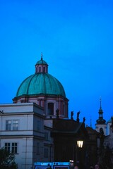 Poster - Magnificent structure with a grand dome in Prague during the sunset