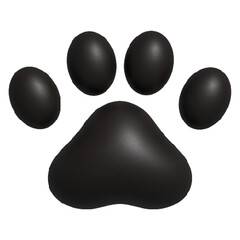 Wall Mural - Premium black animal paw on white background