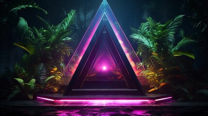 Wall Mural - futuristic neon background. generation ai
