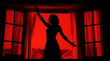Woman Silhouette Dancing - Red Light District Concept