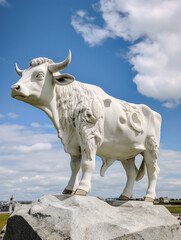 Wall Mural - A Marble Statue of a Cow