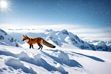 In These Winter Mountain Pictures, You Might Also Find Traces Of Wildlife. Perhaps A Brave Fox Or A Deer, Their Fur Camouflaged Against The Snow, Cautiously Exploring The White Expanse In Search Of 