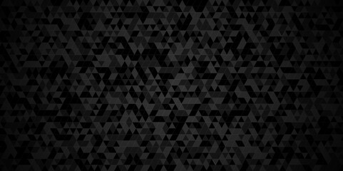 Abstract black wall grid wallpaper and black chain rough backdrop background. Abstract geometric pattern gray and black Polygon Mosaic triangle Background, business and corporate background.