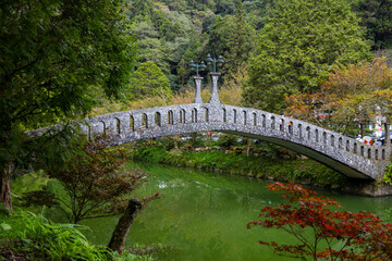 Poster - Beautiful landscape in sun link sea with the stone bridge