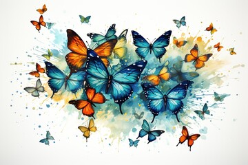 Wall Mural - background with butterfly