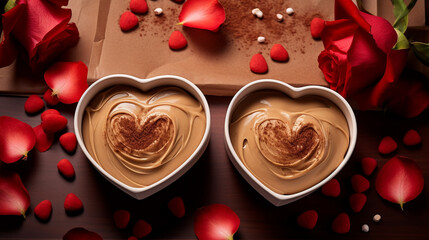 heart shaped chocolates HD 8K wallpaper Stock Photographic Image 