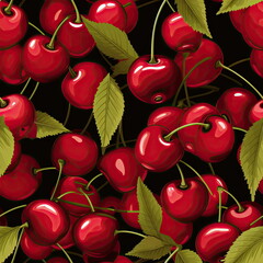 Wall Mural - Seamless Pattern of Cherry