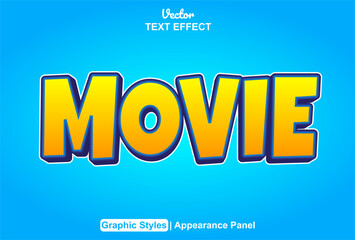 Wall Mural - the movie text effect is in a fun orange style and can be edited