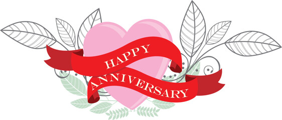 elegant happy anniversary card vector illustration template. good for presentation template, wedding,anniversary,birthday,ceremony,congratulation card,certificate,school,university, ground breaking