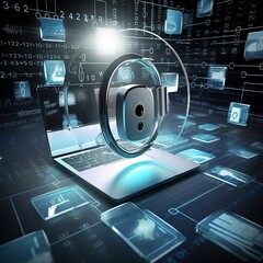 AI Generated cyber security stock image for graphic design