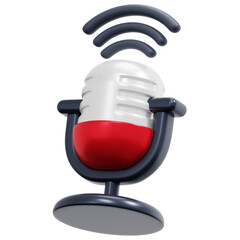 Poster - microphone 3d render icon illustration