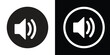 Set of Speaker icon, Sound vector black and white