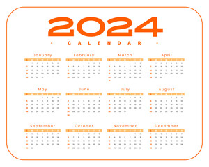 minimal style 2024 new year calendar template a printable design