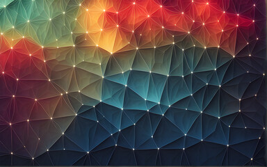 Wall Mural - abstract background with triangles. Abstract background with line and node connection neural pattern design