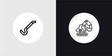 Outline Icons Set From Construction Tools Concept. Editable Vector Included Crowbar, Loader Icons. Thin Line Icons