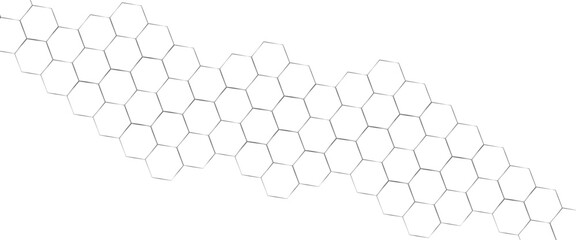 Wall Mural - Vector modern hexagon honeycomb transparent background with glowing hexagon geometric lines.	