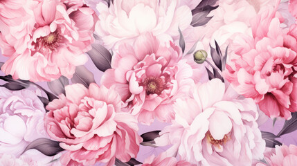  Elegant Peonies Watercolor Seamless Pattern Luxurious, Background Image, Hd