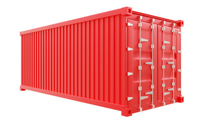 Wall Mural - Cargo container isolated on white transparent, PNG