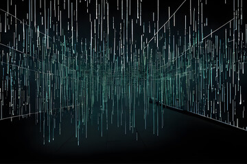 Abstract binary codes and data streams in the virtual electronic digital data stream cyberspace realm background
