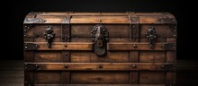 Rusty Metal Hardware On A Vintage Wooden Chest