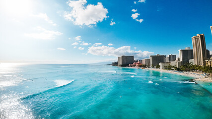 Sticker - waikiki skyline aerial view photo