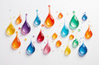 colorful paint droplets