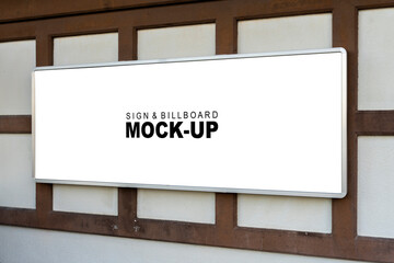 Wall Mural - Blank Billboard Mockup on Japanese Style Wall