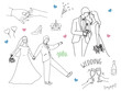 © bebe   - 白黒、モノトーン、線画のイラスト(結婚式、カップル、夫婦、招待状、ウェルカムボード、指輪、新生活、幸せ) Illustrations of black and white, monotone, and line drawings.Weddings, couples, invitations, rings, happiness.