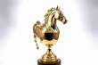 isolated gold trophy - horse cup white. Generative AI
