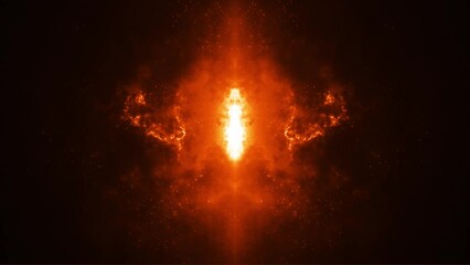 Wall Mural - abstract 4k seamless loop background with glowing red fire lights and sparkling flying particles