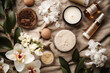 Beauty, spa and treatment natural cosmetics and self-care concept, flat lay, top view, aesthetic look