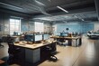 A lifelike 3D depiction of a spacious workplace. Generative AI