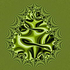 Wall Mural - lime green patterns on a black background