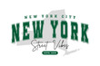 New York t-shirt design. Slogan t-shirt print design in American college style. Athletic typography for tee shirt print in university and college style. Vector