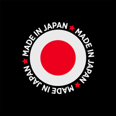 Poster - Made in Japan vector typography sign.