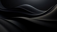 Black Smooth Curves Abstract Background.