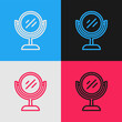 © Oksana - Pop art line Hand mirror icon isolated on color background. Vector