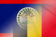 Belize and Belgium official flag international contract BEL BLZ