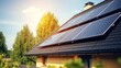 © Yahor Shylau  - solar panels in a private house sunny day.