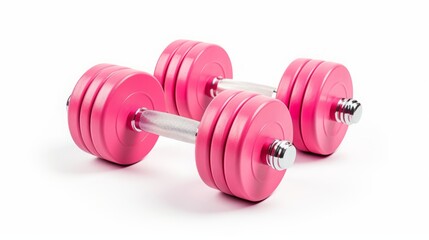 women's sports dumbbells on a white background.