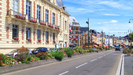 Wall Mural - Street view in Deauville, famous resort in Normandy, France.