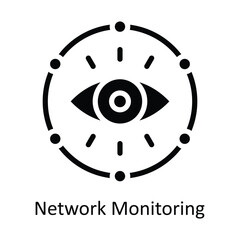 Wall Mural - network monitoring vector solid design illustration. symbol on white background eps 10 file